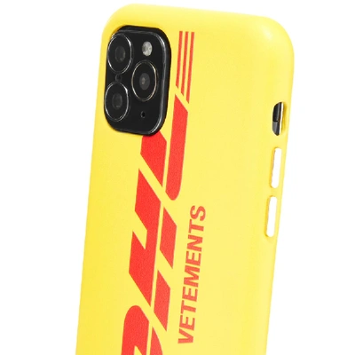 Shop Vetements Dhl Logo Iphone 11 Pro Case In Yellow