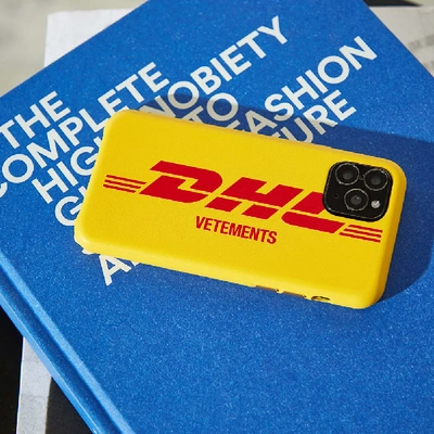 Shop Vetements Dhl Logo Iphone 11 Pro Case In Yellow