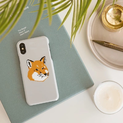 Shop Maison Kitsuné Fox Head Iphone X Case In Grey