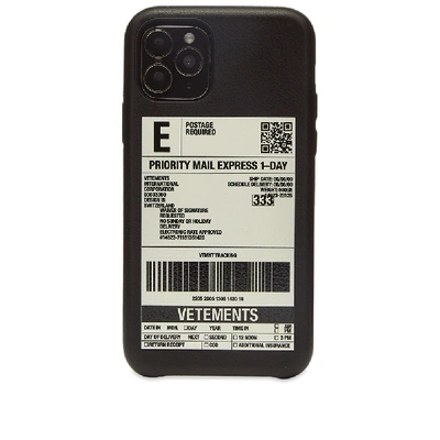 Shop Vetements Delivery Sticker Iphone Case In Black