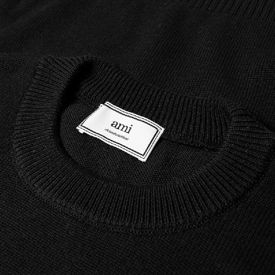 Shop Ami Alexandre Mattiussi Ami Large Heart Jacquard Crew Knit In Black