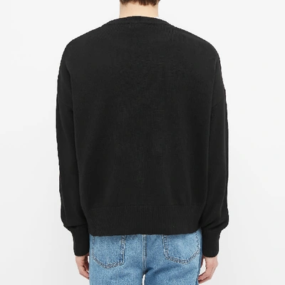 Shop Ami Alexandre Mattiussi Ami Large Heart Jacquard Crew Knit In Black