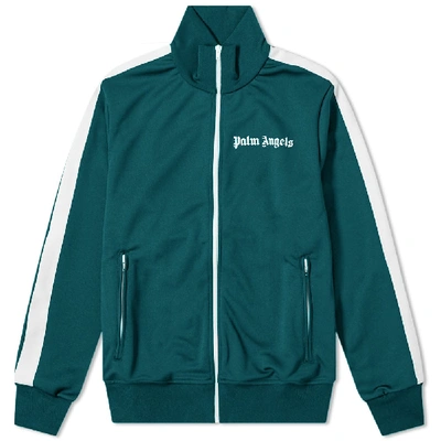 Shop Palm Angels Taped Track Jacket In Green