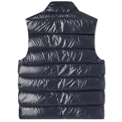 Shop Moncler Parpaillon Tricolore Band Gilet In Blue