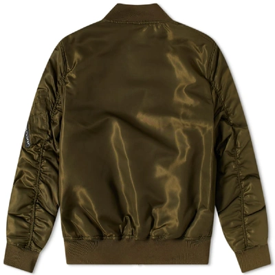 Shop Mcq By Alexander Mcqueen Mcq Embroidered Logo Ma1 Bomber Jacket In Green