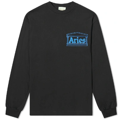 Shop Aries Long Sleeve Y2k Tee In Black