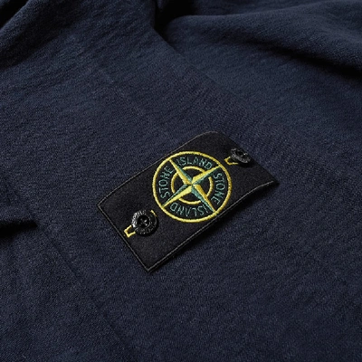 Shop Stone Island Garment Dyed Popover Knit Hoody In Blue