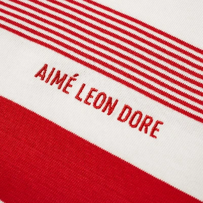Shop Aimé Leon Dore Thin Striped Tee In White