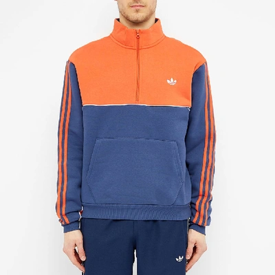 Shop Adidas Originals Adidas Mod Half Zip Sweat In Orange