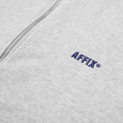 Shop Affix Basic Embroidered Zip Hoody In Grey