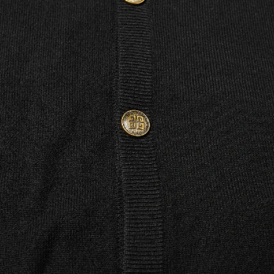 Shop Givenchy Cashmere Gold Button Cardigan In Black