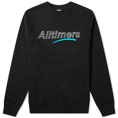Shop Alltimers Dashed Crew Sweat In Black