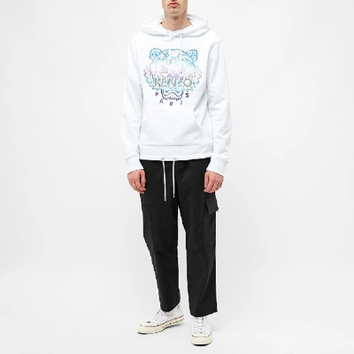 Shop Kenzo Embroidered Tiger Hoody In White