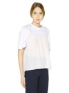 CHLOÉ 织棉&真丝绉纱T恤, 白色,62I0D7046-MDBB0