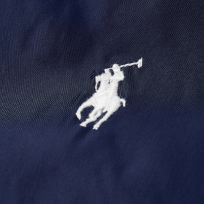 Shop Polo Ralph Lauren Colour Block Taped Logo Hooded Windbreaker In Multi
