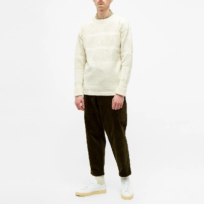 Shop S.n.s Herning S.n.s. Herning Fisherman Crew Knit In Neutrals