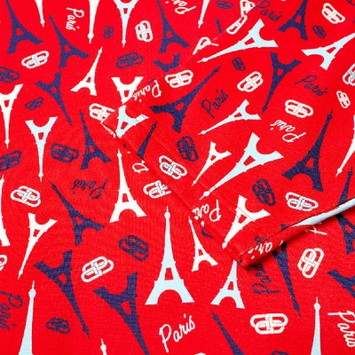 Shop Balenciaga Oversize Paris Bb Logo Repeat Print Popover Hoody In Red