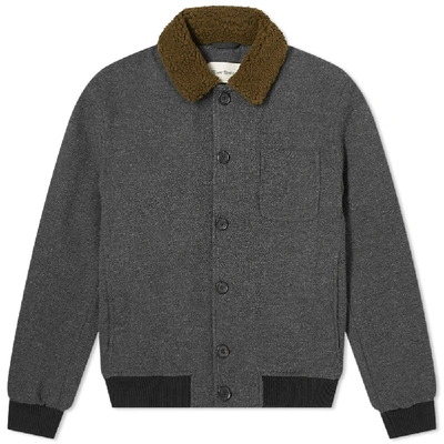Shop Oliver Spencer Foxham Shearling Collar Jacket In Grey
