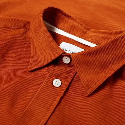 Shop Norse Projects Osvald Corduroy Shirt In Orange