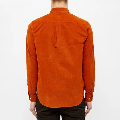 Shop Norse Projects Osvald Corduroy Shirt In Orange