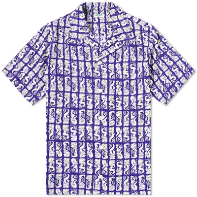 Shop Kenzo Mermaid Print Vacation Shirt In Blue