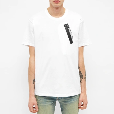 Shop Givenchy Zip Logo Pocket Tee In White