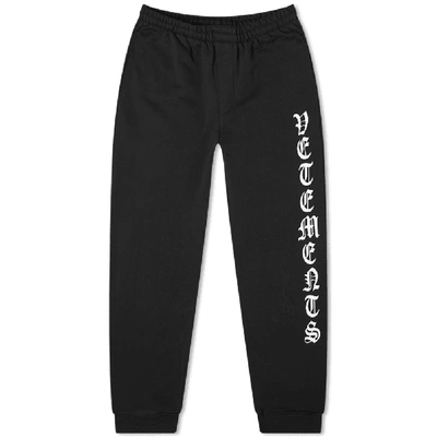 Shop Vetements Gothic Font Sweat Pant In Black