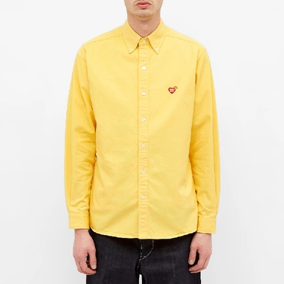 Shop Human Made Twill Shirt In Yellow