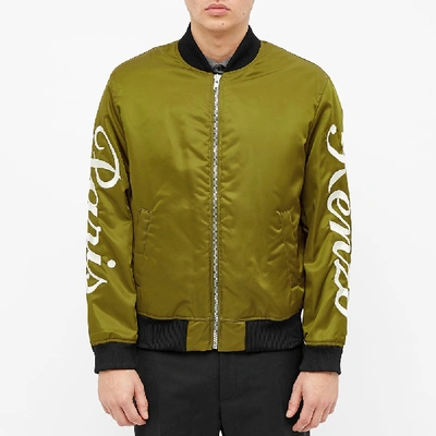 Shop Kenzo Paris Bomber Jacket In Green