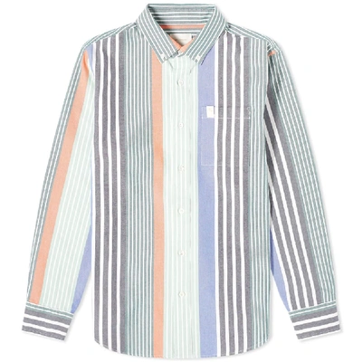 Shop Aimé Leon Dore Thin Stripe Oxford Shirt In Multi
