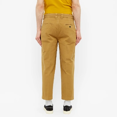 Shop Albam Garment Dyed Ripstop Pleated Trouser In Brown