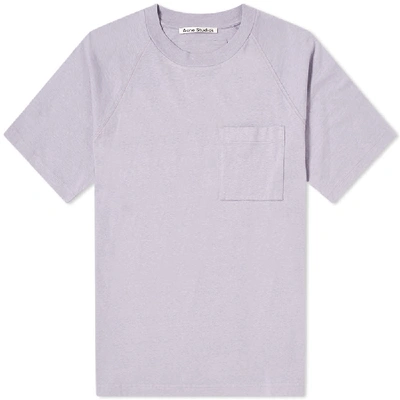 Shop Acne Studios Emeril Reverse Label Tee In Purple