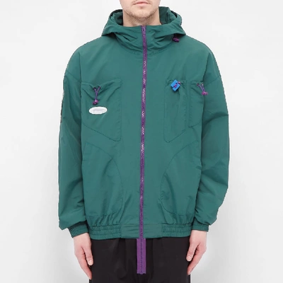 Shop Ader Error Pocket Detail Hooded Jacket In Green