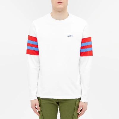 Shop Aimé Leon Dore Collegiate Long Sleeve Tee In White