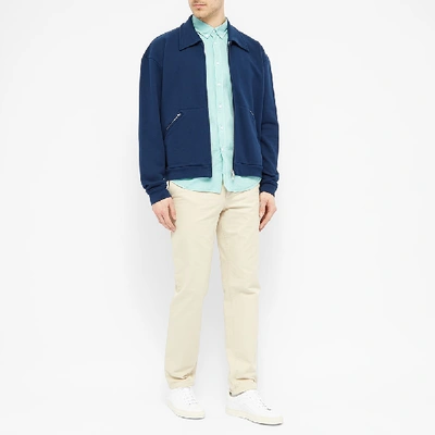 Shop Kenzo Button Down Tiger Poplin Shirt In Blue