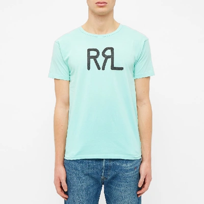 Shop Rrl Logo Tee In Blue