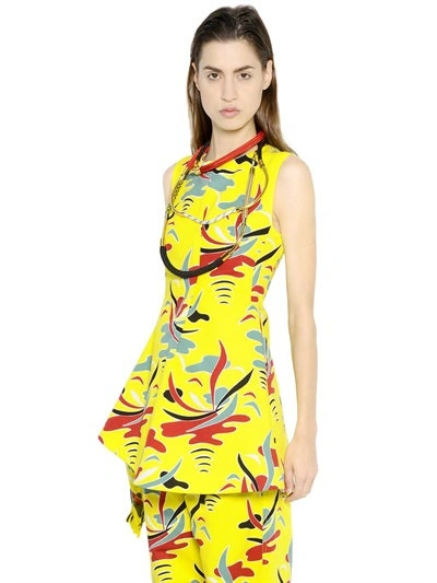 Marni Carioca Printed Cotton Drill Top In Yellow/multi