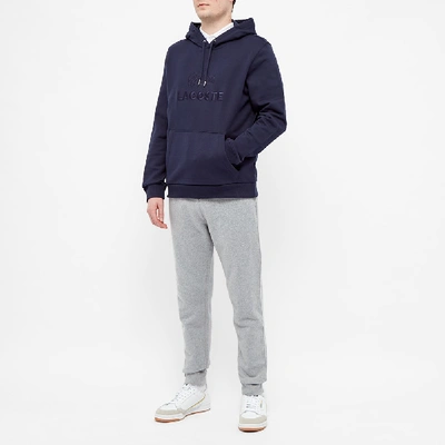 Shop Lacoste Embroidered Logo Hoody In Blue