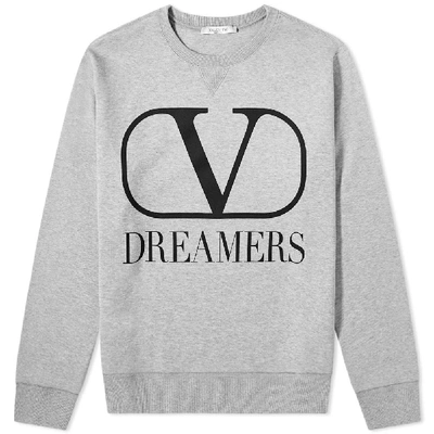 Shop Valentino V Dreamers Logo Crew Sweat In Grey