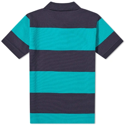 Shop Aimé Leon Dore Striped Pique Polo In Blue