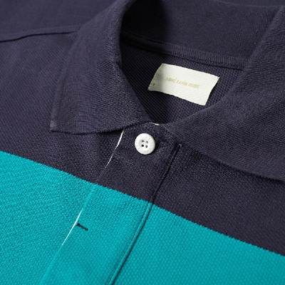 Shop Aimé Leon Dore Striped Pique Polo In Blue