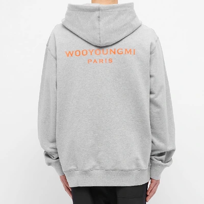 Shop Wooyoungmi Back Logo Hoody In Grey