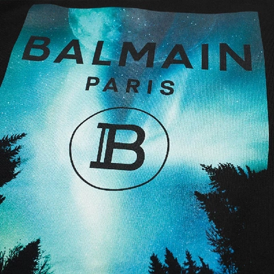 Shop Balmain Night Sky Logo Crew Sweat In Black