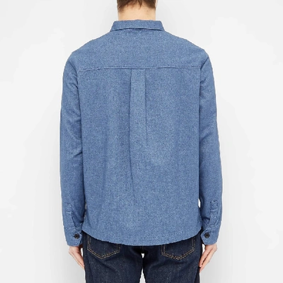 Shop Albam Flannel Chore Jacket In Blue