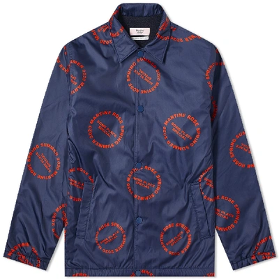 Shop Martine Rose All Over Print Coach Jacket In Blue