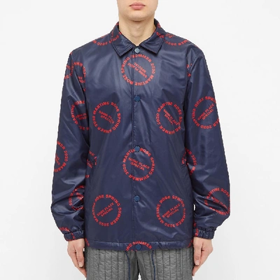Shop Martine Rose All Over Print Coach Jacket In Blue