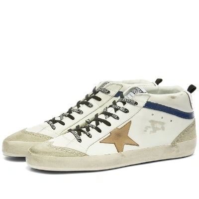 Shop Golden Goose Mid Star Leather Sneaker In White