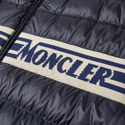 Shop Moncler Renald Knit Insert Down Jacket In Blue