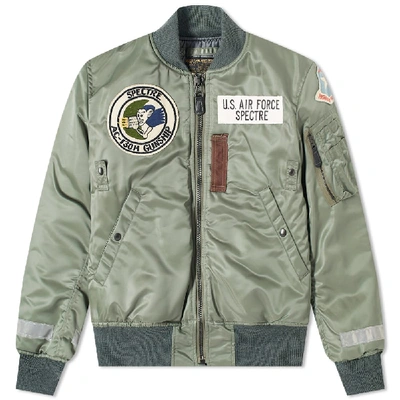 Shop The Real Mccoys The Real Mccoy's Type Ma-1 Laosian Highway Patrol Flight Jacket In Green