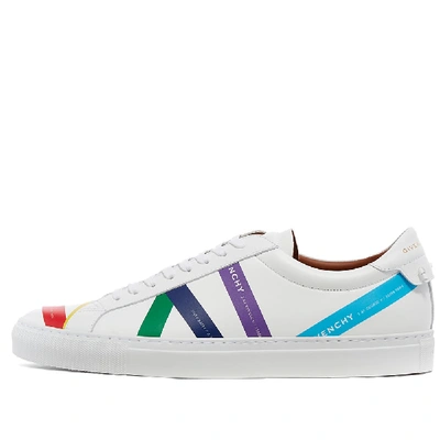 Shop Givenchy Rainbow Tape Logo Urban Street Sneaker In White